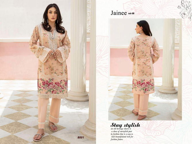 Agha Noor Jainee Vol 8 Lawn Cotton Pakistani Dress Material Wholesale Online
